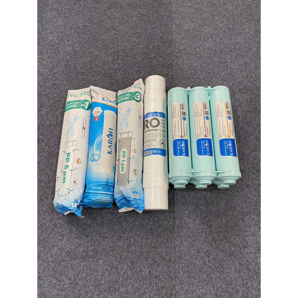 Combo 10 Lõi Lọc Karofi Sử Dụng 12CTO3 Livotec (Lõi 2 Lưới), Màng RO 100GPD Membrane Hàn Và Bộ Chức Năng Smax HP 6.2