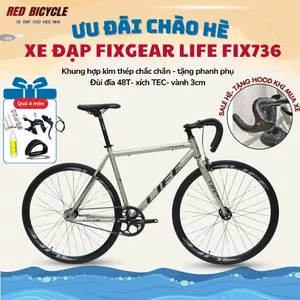 Xe Đạp Fixed Gear LIFE FIX 736 Bản Nâng Cấp 735 Đẹp Và Nhẹ Hơn - Tặng Phanh