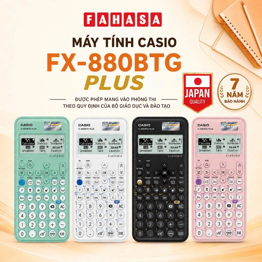 Máy Tính Casio FX-880BTG PLUS 2026 - Bảo hành 7 năm