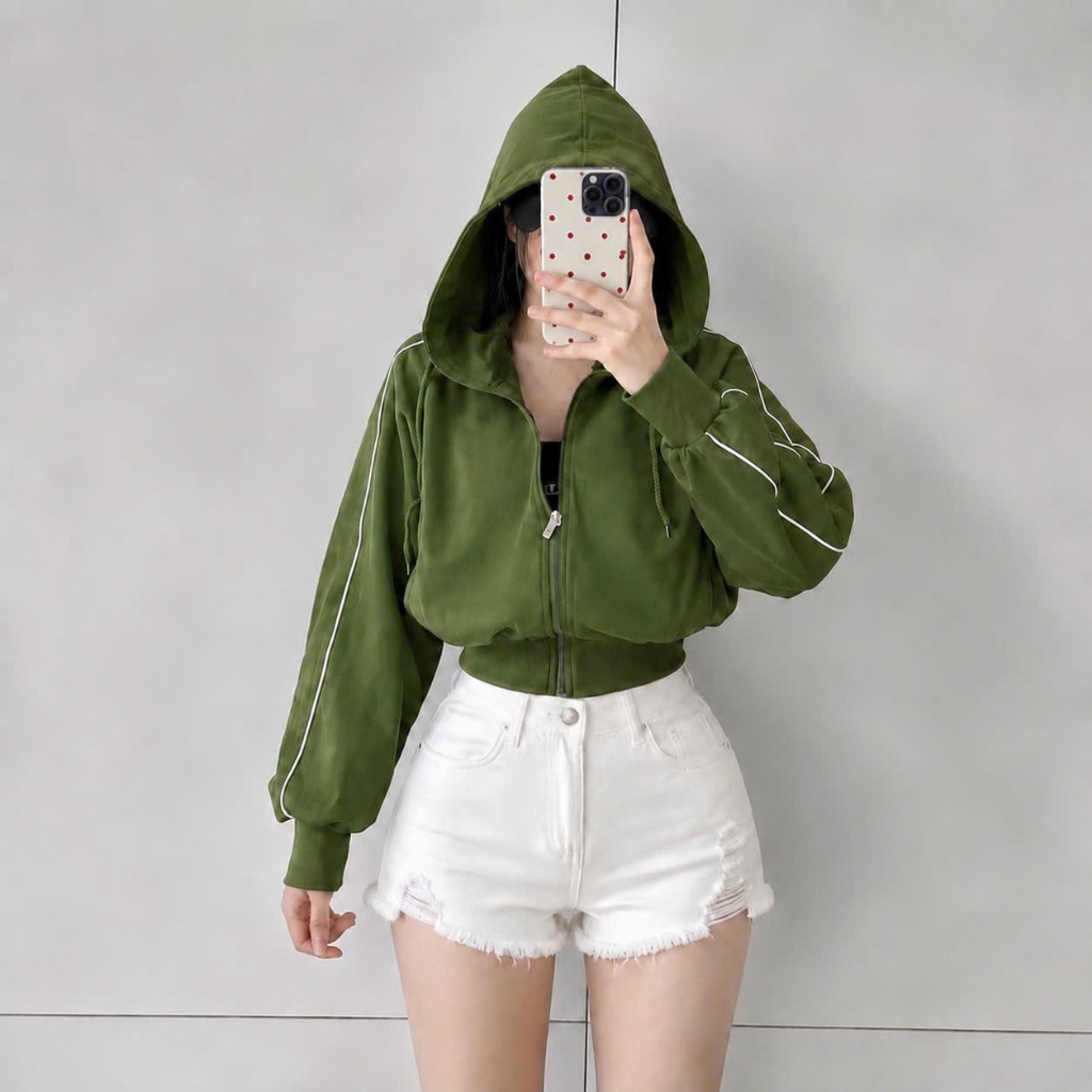 Áo Khoác Nữ Phom Bigsize Tay Dài Chống Nắng Có Mũ Dáng Lửng Vải Mềm Mại Thoáng Mát Hợp Quanh Năm KHOAC14