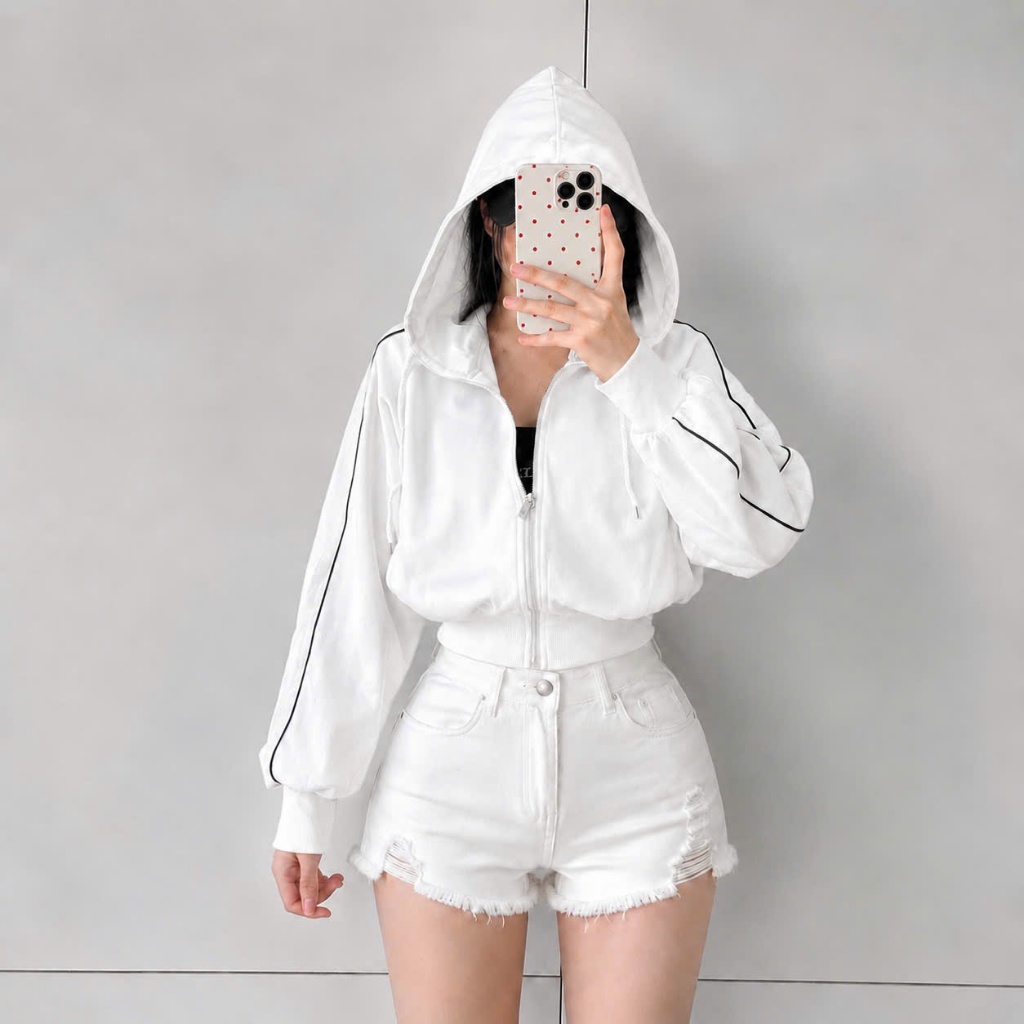 Áo Khoác Nữ Phom Bigsize Tay Dài Chống Nắng Có Mũ Dáng Lửng Vải Mềm Mại Thoáng Mát Hợp Quanh Năm KHOAC14