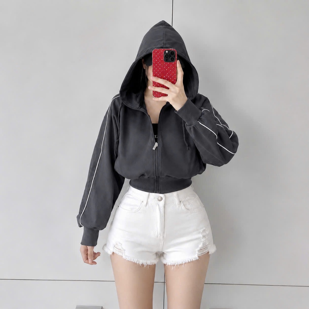 Áo Khoác Nữ Phom Bigsize Tay Dài Chống Nắng Có Mũ Dáng Lửng Vải Mềm Mại Thoáng Mát Hợp Quanh Năm KHOAC14