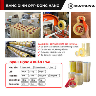 Băng Dính Giấy KATANA 2cm x 20m | Trắng Kem - Vàng Kem | Viết Đánh Dấu, Che Sơn, Trang Trí BK05