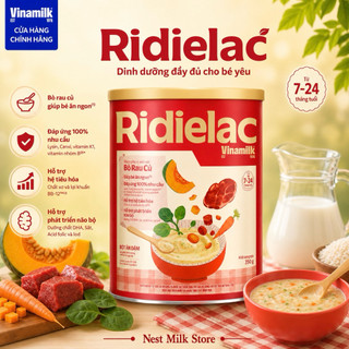 Bột Ăn Dặm Vinamilk Ridielac Bò Rau Củ (7 - 24 Tháng) - Lon 350g
