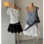 TRIANGLE - Wave Mini Skirt (Cân nhắc kỹ, return is not welcomed) Chân váy tơ dáng ngắn gợn sóng phong cách Hàn Quốc