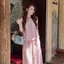 Set bộ sát nách hồng GUMIN thiết kế áo cổ tròn thêu hoa gấu vintage sang chảnh, set đồ nữ đi biển mặc nhà thanh lịch