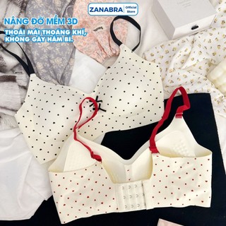 Áo lót nữ họa tiết xinh xắn không gọng chất su mềm mại, Áo ngực nữ mút 1.5cm cố định ôm ngực chống chảy xệ ZANABRA 967