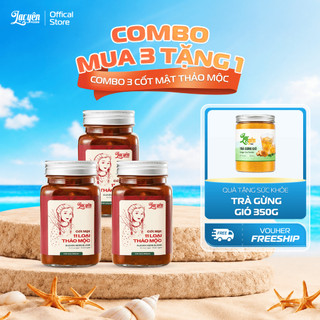 Combo 3 Hũ Cốt Mật 11 Loại Thảo Mộc Lạc Yên Foods 900gr  Tặng Kèm 1 Hũ Trà Gừng 350gr