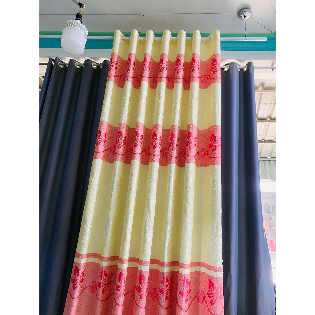 1 TẤM GẤM HOA VĂN  MÀU HỒNG HỌA TIẾT 5 LÁ CHƯA CÓ CÂY TREO - TREO 1 TẤM MUA 1 TẤM _TREO 2 TẤM MUA 2 TẤM RÈM CỬA VIỆT HÀN