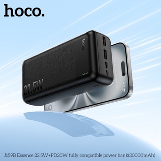 Pin Dự Phòng Hoco J159B 30000mAh TypeC PD 20W & 2 cổng USB-A QC3.0 22.5W (Đen)