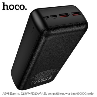Pin Dự Phòng Hoco J159B 30000mAh TypeC PD 20W & 2 cổng USB-A QC3.0 22.5W (Đen)