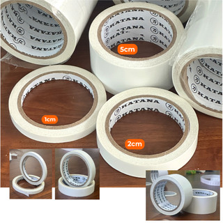Băng Dính 2 Mặt KATANA 15m Lõi Giấy | Bản 1cm - 2cm - 5cm | Dán Giấy, Thủ Công, Trang Trí BK06
