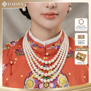 N822 dây chuyền hạt ngọc trai nhân tạo áo dài 4 sợi, chuỗi hạt ngọc trai nhân tạo áo ngũ thân sang