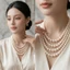 N822 dây chuyền hạt ngọc trai nhân tạo áo dài 4 sợi, chuỗi hạt ngọc trai nhân tạo áo ngũ thân sang