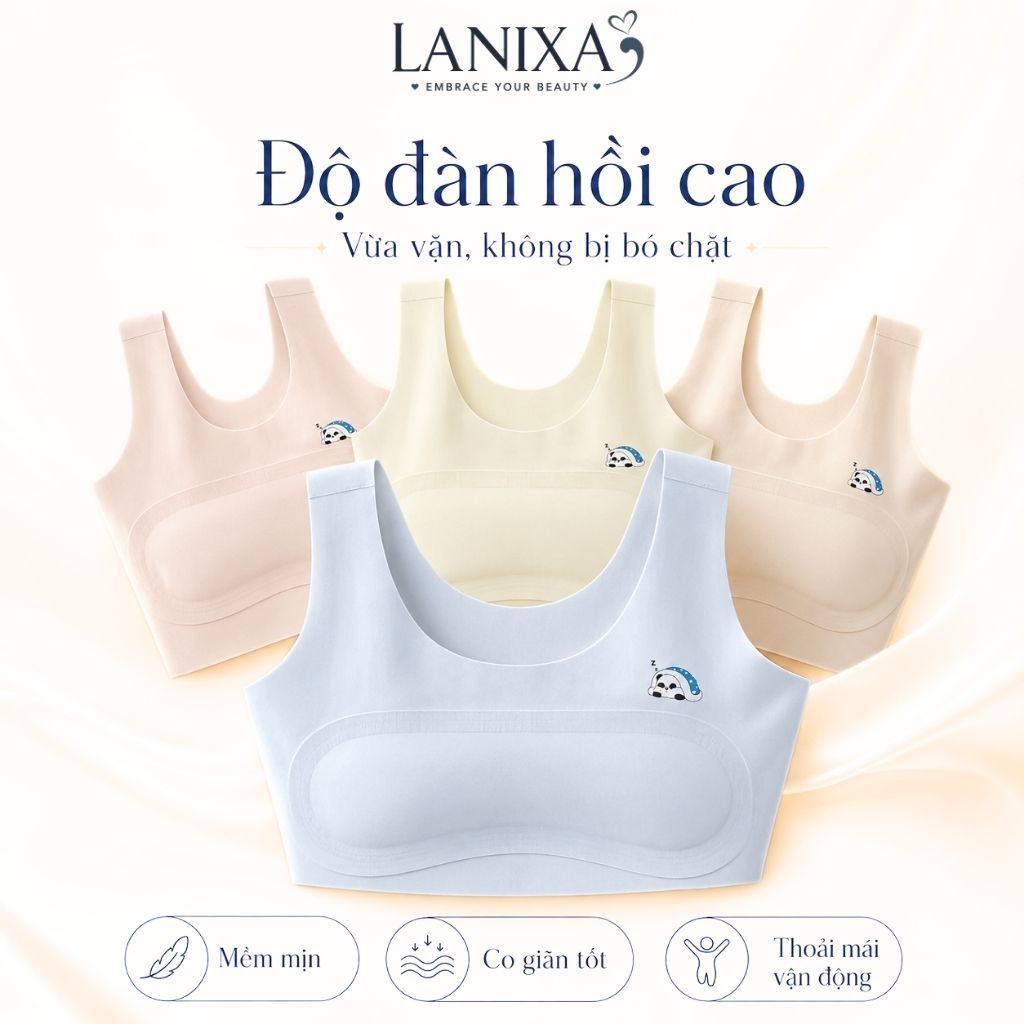 COMBO 3 Áo lá bé gái tuổi dậy thì chất su mềm mại thoáng mát bản dây to họa tiết cute LANIXA B8999