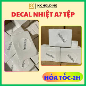 Giấy in nhiệt decal A7 TỆP 75x100mm mặt trắng, in tem nhãn, mã vạch dễ dàng, keo dính tốt