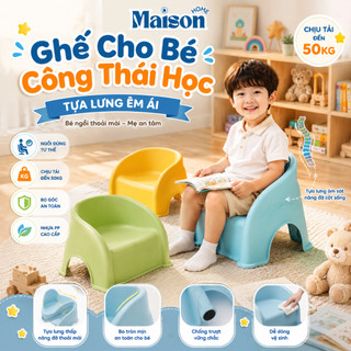 [ HÀNG LOẠI 1] Ghế Cho Bé Có Tựa Công Thái Học Chịu Tải 50kg, Ghế Ngồi Cho Trẻ Mẫu Giáo MAISON, Ghế Tựa Lưng Thấp