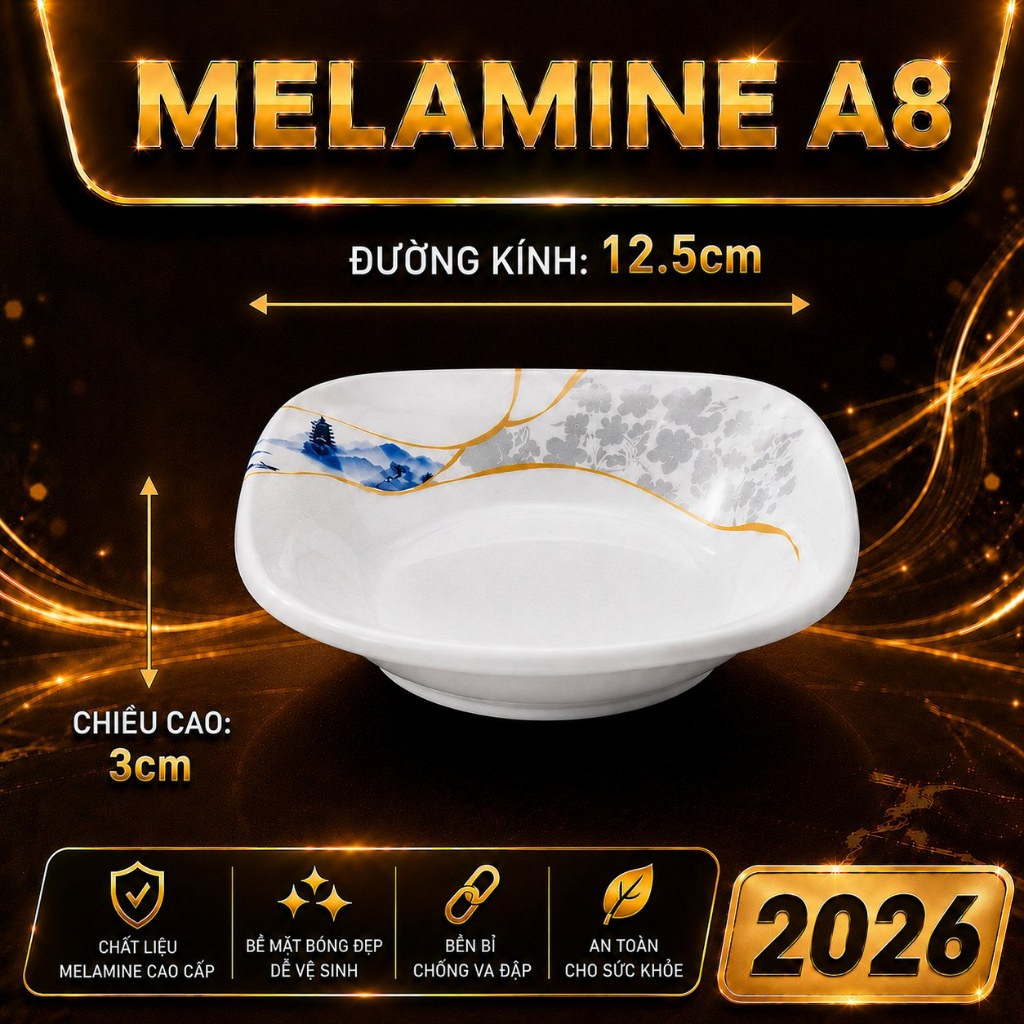 ĐĨA  75001  MELAMINE A8 CAO CẤP – PHONG CÁCH PHƯƠNG ĐÔNG SANG TRỌNG