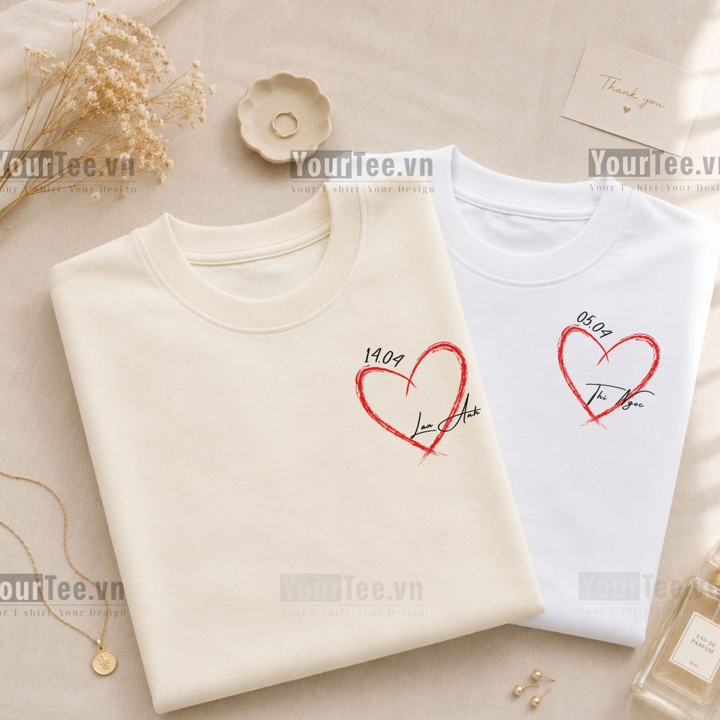 [ÁO THUN UUNISEX IN NGÀY] Áo Thun Unisex Oversize Ngày Tháng Kỉ Niệm Cotton 250gsm Thoáng Mát YTUN2606