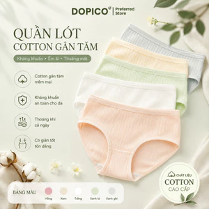Quần lót nữ cotton gân tăm kháng khuẩn êm ái thoáng mát kẻ sọc tôn dáng DOPICO L562