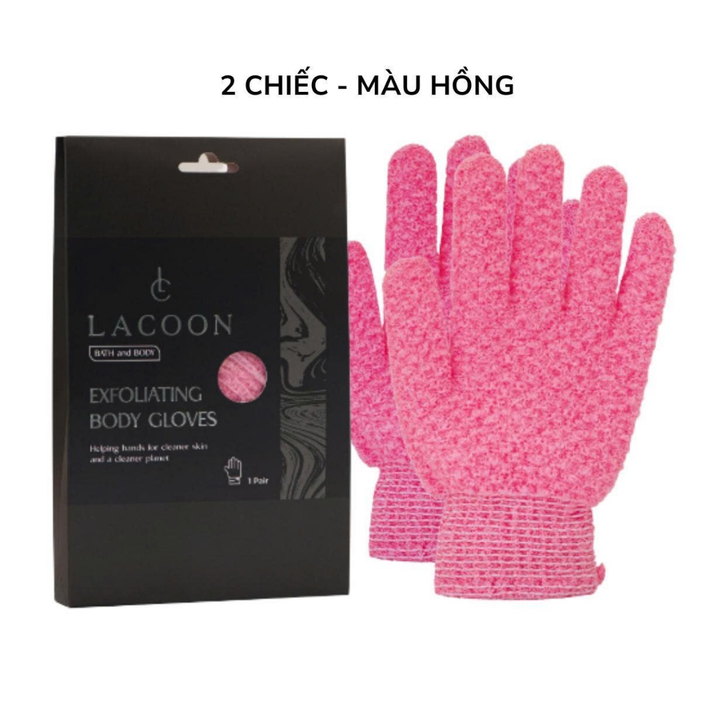 LACOON Găng Tay Tắm Tẩy Tế Bào Chết Da Mịn Sáng, Không Gây Kích Ứng, Phù Hợp Da Nhạy Cảm