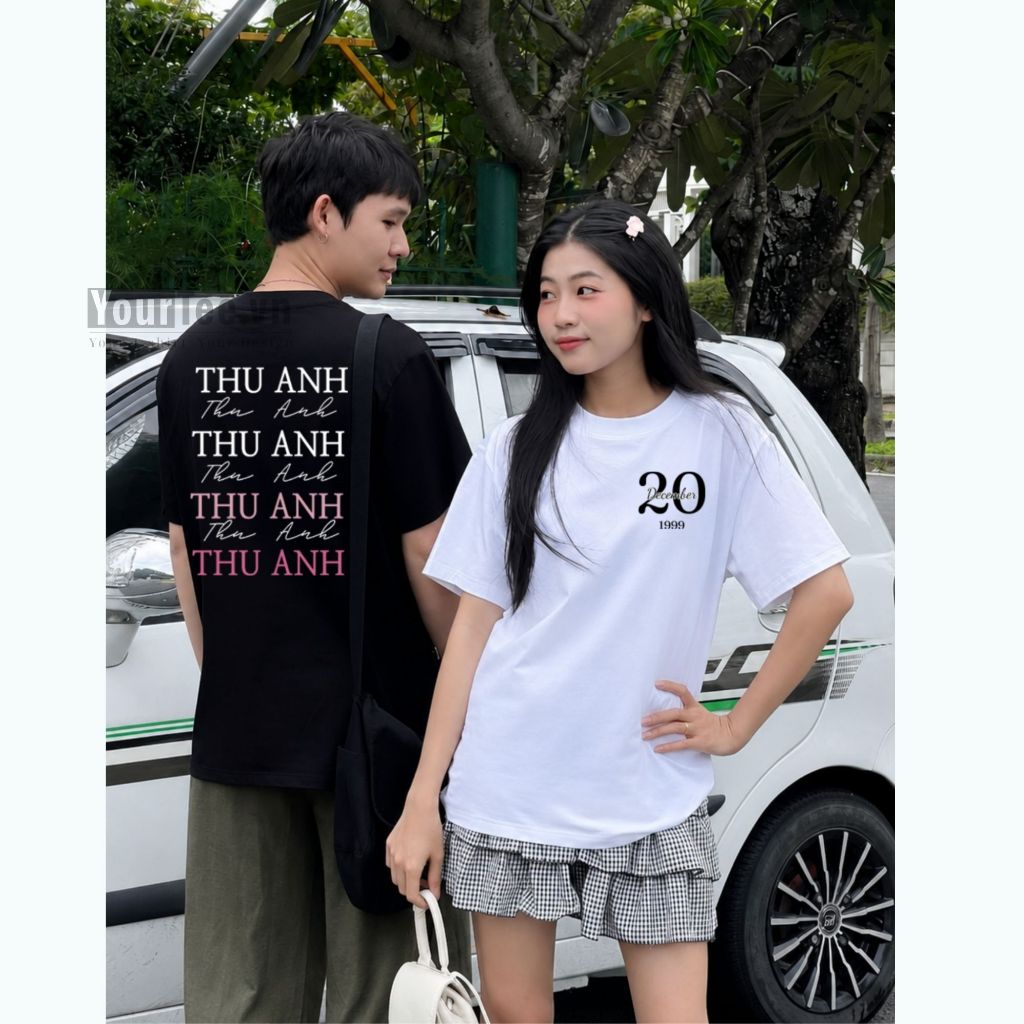 [ÁO THUN UNISEX IN TÊN NGHỆ THUẬT] Áo Thun Unisex In Tên Lưng Form Oversize Cotton  YTUN2601