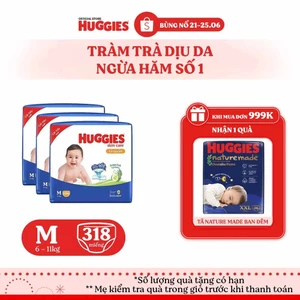 Combo 3 Tã quần Huggies Skincare Mega Jumbo M106/L96+8/XL84+4/XXL76+4