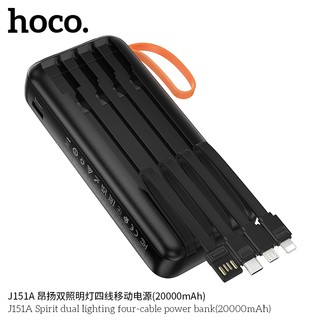 Sạc Dự Phòng Hoco J151A 20000mAh 4 cổng Output, 2 cổng Input, Đèn Pin siêu sáng