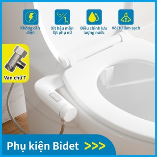 Angelmore Bidet gắn bồn cầu Vòi Xịt rửa Vệ Sinh Không Cần Điện, Tích Hợp 2 Chế Độ Xịt Hậu Môn & Phụ Nữ 8809