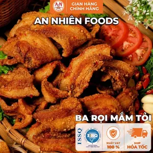 Ba Rọi Mắm Tỏi Sấy Giòn, Nguyên Miếng, Vị Mắm Tỏi Đậm Đà, Đồ Ăn Vặt An Nhiên Foods