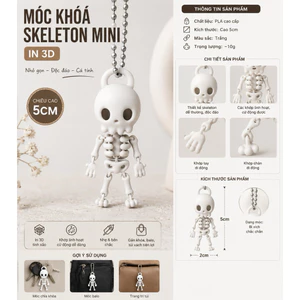 Móc Khóa Bộ Xương Dễ Thương In 3D