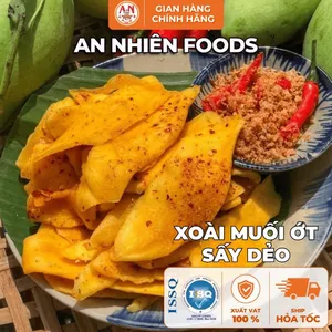 Xoài Sấy Dẻo Muối Ớt, Nguyên Miếng, Vị Chua Cay Hấp Dẫn, Đồ Ăn Vặt An Nhiên Foods
