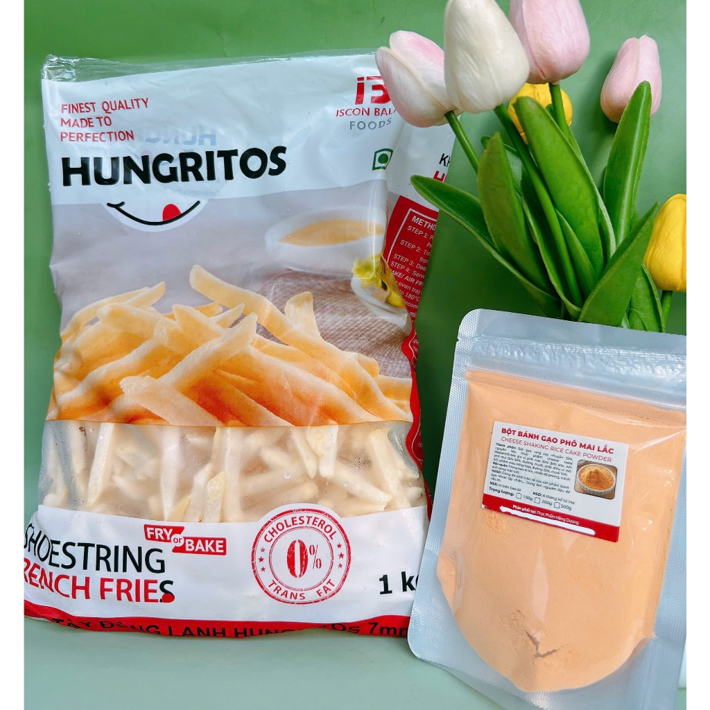 1Kg khoai tây chiên +100g Bột phô mai lắc_ ăn là nghiền