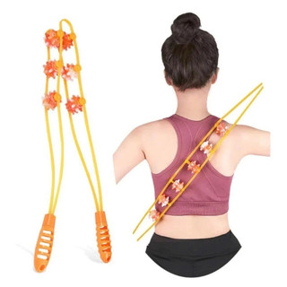 (TX)Dây Lăn Massage Cổ Vai Gáy Thư Giãn Cơ 3 Con Lăn Thể Dụng Cụ Massage Con Lăn Cầm Tay Tiện Lợi