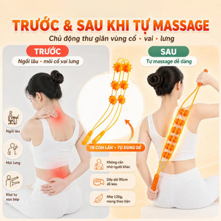 (TX)Dây Lăn Massage Cổ Vai Gáy Thư Giãn Cơ 3 Con Lăn Thể Dụng Cụ Massage Con Lăn Cầm Tay Tiện Lợi