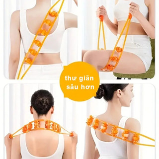 (TX)Dây Lăn Massage Cổ Vai Gáy Thư Giãn Cơ 3 Con Lăn Thể Dụng Cụ Massage Con Lăn Cầm Tay Tiện Lợi