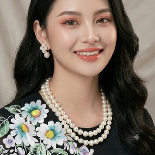 [ DAISYN ] N685 dây chuyền mang áo dài , vòng cổ áo tấc , dây chuyền ngọc trai nhân tạo 2 sợi 12li sang trọng cho nữ