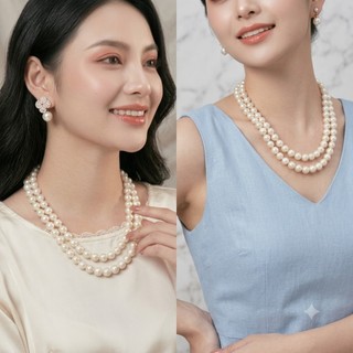 [ DAISYN ] N685 dây chuyền mang áo dài , vòng cổ áo tấc , dây chuyền ngọc trai nhân tạo 2 sợi 12li sang trọng cho nữ