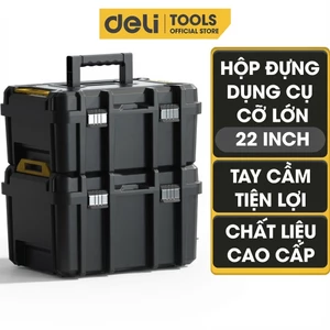Hộp đựng dụng cụ đồ nghề cỡ lớn 22 inch Deli Chính hãng - Có tay cầm tiện lợi - Chất liệu chắc chắn