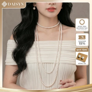 N639 choker dây chuyền áo dài , dây chuyền áo tấc, vòng cổ cưới 3 sợi ngọc trai nhân tạo 4-6mm