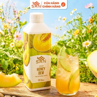 Syrup/Siro Lá Dứa SAN chai 1Kg, có mẫu thử, công thức pha chế chuẩn quán, dễ sử dụng, thơm tự nhiên.
