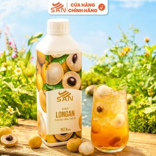Syrup/Siro Lá Dứa SAN chai 1Kg, có mẫu thử, công thức pha chế chuẩn quán, dễ sử dụng, thơm tự nhiên.