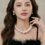 Choker Dây Chuyền Áo Dài, Dây Chuyền Áo Tấc, Vòng Cổ Cưới 1 Sợi Ngoc Trai Nhân Tạo 16mm - DAISYN