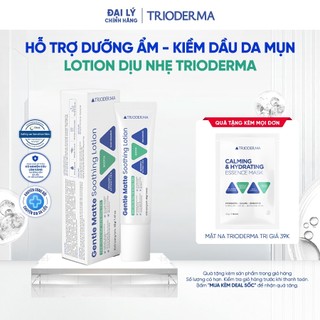 Kem dưỡng ẩm da dầu mụn hỗ trợ làm khỏe và ổn định làn da Trioderma Gentle Matte Soothing Lotion 40g
