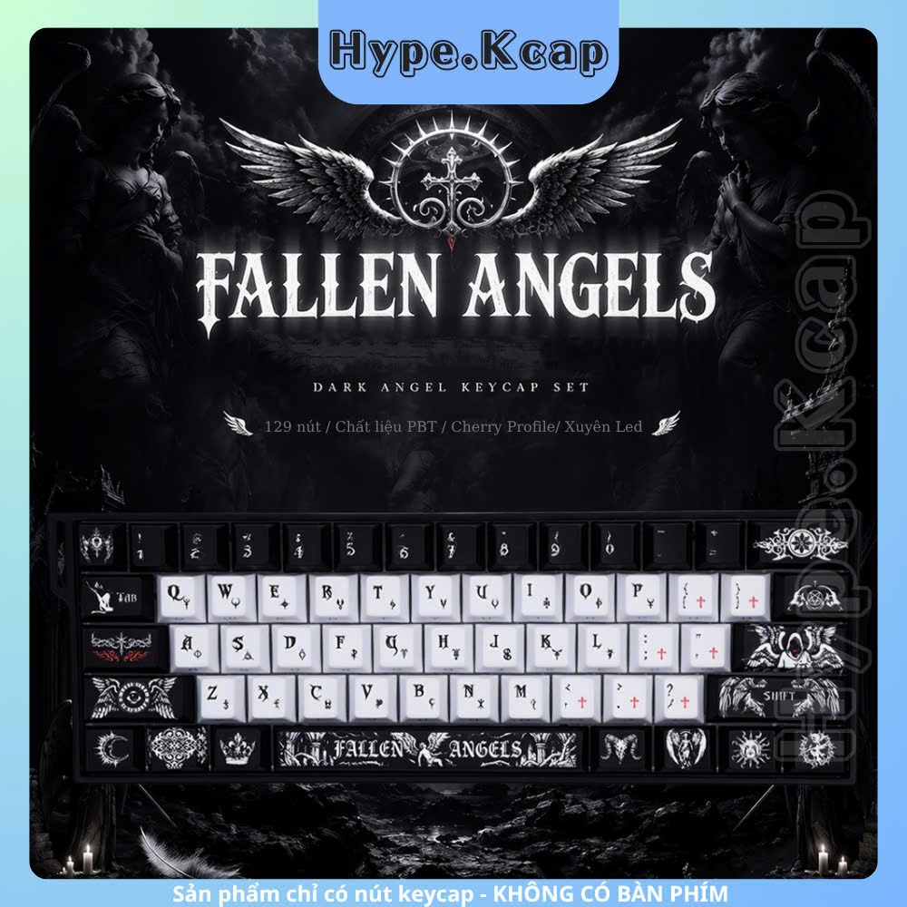 Keycap Fallen Angel Cherry Profile Xuyên Led Dành cho bàn phím cơ | BigBuy360 - bigbuy360.vn