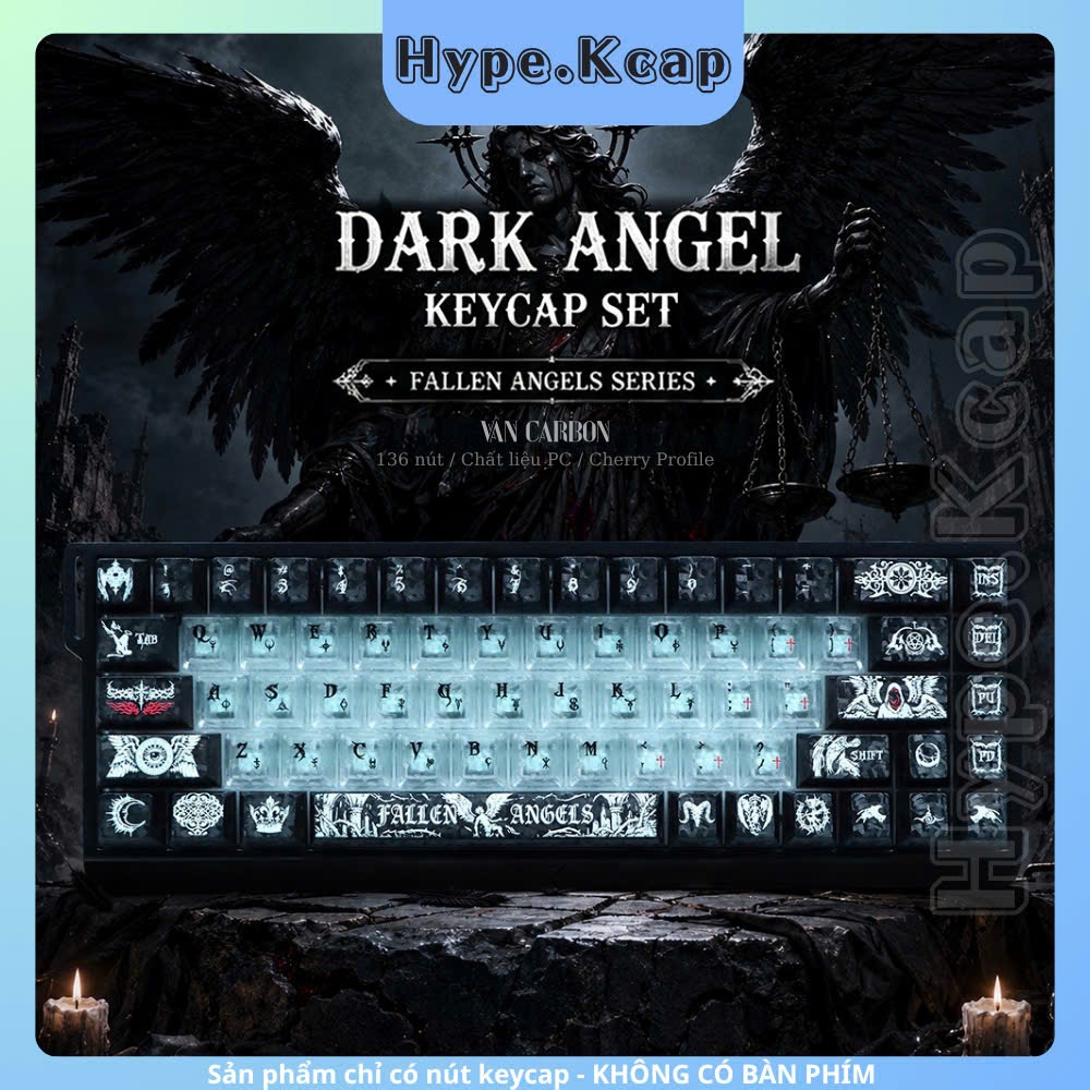 Keycap Fallen Angel Cherry Profile Xuyên Led Dành cho bàn phím cơ | BigBuy360 - bigbuy360.vn