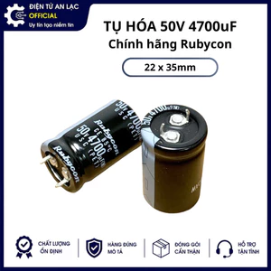 Tụ hóa 50V 4700uF Chính hãng Rubycon màu đen kích thước 22 x 35mm
