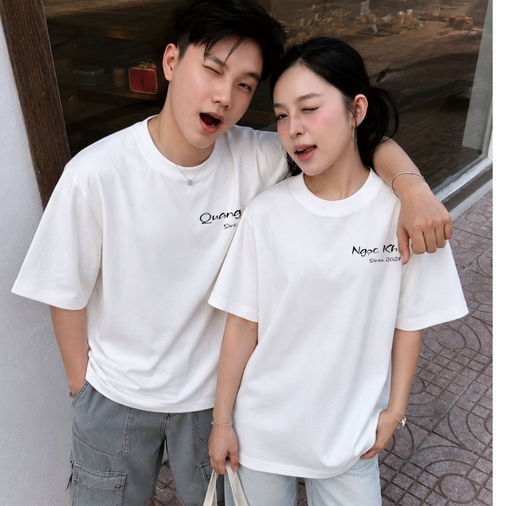 [ÁO THUN UNISEX IN TÊN] Áo Thun Form Rộng In Tên Của Bạn Chất Liệu Cotton 100% 250gsm + CÓ HỘP