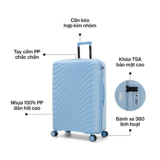 [COMBO MỚI] 2 Vali Kéo MIAvn Larita SARON - Size 20/24/28 inch - 2 Ngăn Lưới, Nhựa PP Bền Bỉ, Khóa TSA Bảo Mật Cao