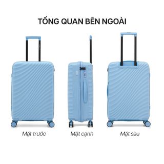 [COMBO MỚI] 2 Vali Kéo MIAvn Larita SARON - Size 20/24/28 inch - 2 Ngăn Lưới, Nhựa PP Bền Bỉ, Khóa TSA Bảo Mật Cao